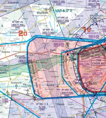 Polska Południowo-Wschodnia mapa VFR ICAO Chart 2022