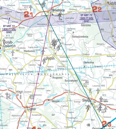 Polska Południowo-Wschodnia mapa VFR ICAO Chart 2022