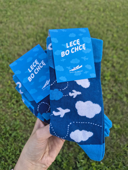 Skarpetki „Lecę, bo chcę” rozmiar 38-40 (granatowe) TYLKO U NAS!