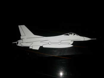 Naklejka F-16 biała