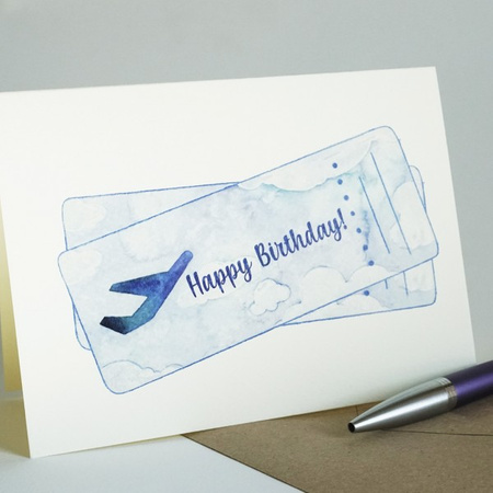 Kartka okolicznościowa - Happy Birthday boarding pass 