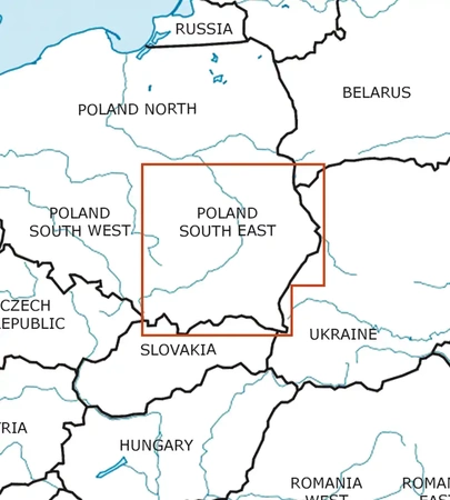 Polska Południowo-Wschodnia mapa VFR ICAO Chart 2022