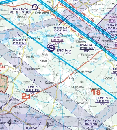 Polska Południowo-Wschodnia mapa VFR ICAO Chart 2022