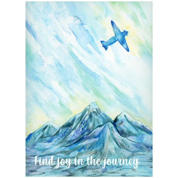 Kartka okolicznościowa - samolot w górach Find joy in the journey