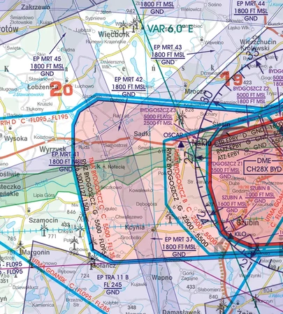 Polska Północna mapa VFR ICAO 2023