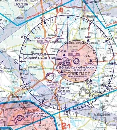 Polska Południowo-Wschodnia mapa VFR ICAO Chart 2022