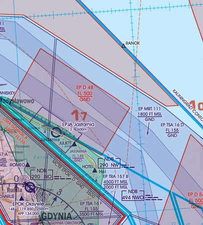 Polska Południowo-Wschodnia mapa VFR ICAO Chart 2022