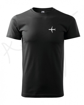 T-shirt aviatastic czarny logo samolot S