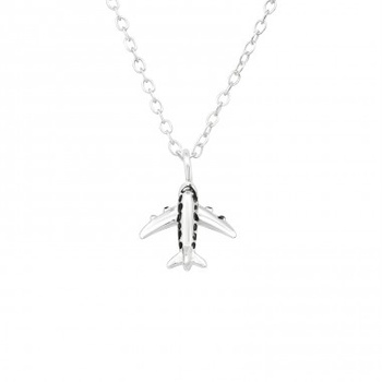 Srebrny naszyjnik samolot 