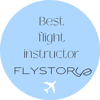 Naklejka Best flight instructor niebieska 