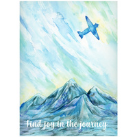 Kartka okolicznościowa - samolot w górach Find joy in the journey